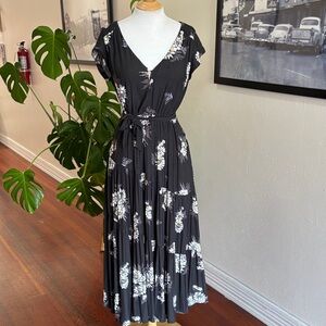 Free People Floral Black Dress size 8